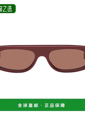 1h可退 香港直邮Gucci 古驰 女士 酒红色 Geometric 太阳镜 GG177