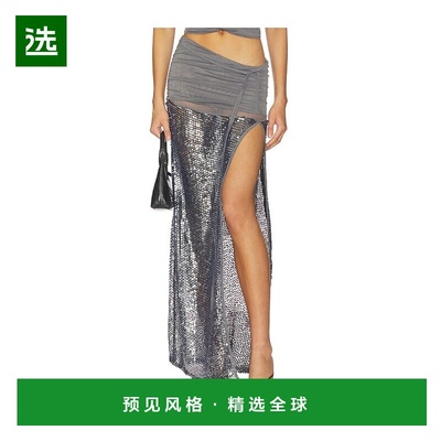 1h可退 香港直邮jaded london 女士 珠片网纱长款半身裙 JWS5329