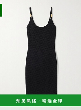 1h可退 香港直邮Versace 范思哲 女士 精饰针织中长连衣裙 101139