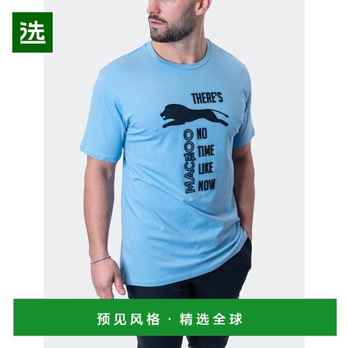 1h可退 【美国直邮】Maceoo 男装 T恤 NoTime 蓝色 舒适百搭 现代