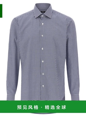 香港直邮BARBA 男士衬衫 I1U12P0150095U0002 AW2025 蓝色 Vichy