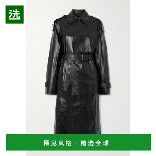 1h可退 香港直邮Mackage 女士 Adriana 双排扣束带皮革风衣 Adria