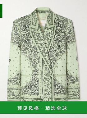 1h可退 香港直邮ZIMMERMANN 女士 Matchmaker 双排扣印花亚麻西装