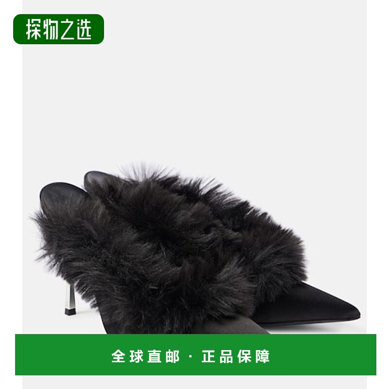 香港直邮magda butrym 女士 人造毛羊皮皮质凉拖高跟鞋单鞋一脚蹬