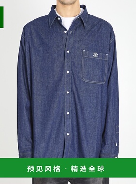香港直邮CELINE 男士衬衫 RC0BE3241GGG3 SS2026 蓝色 长袖牛仔衬