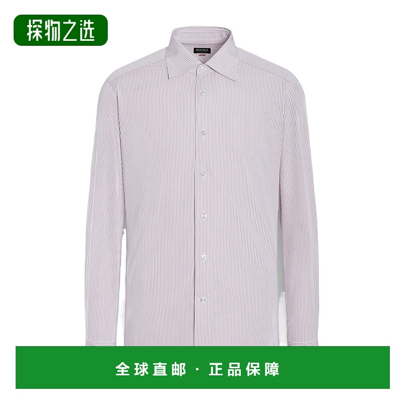 香港直邮Zegna 细条纹 Centoventimila 棉质衬衫 202036A29NS