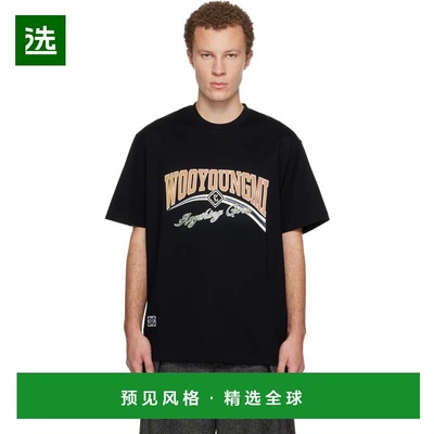 1h可退 香港直邮Wooyoungmi 吴阳米 男士 黑色 Lenticular Logo T