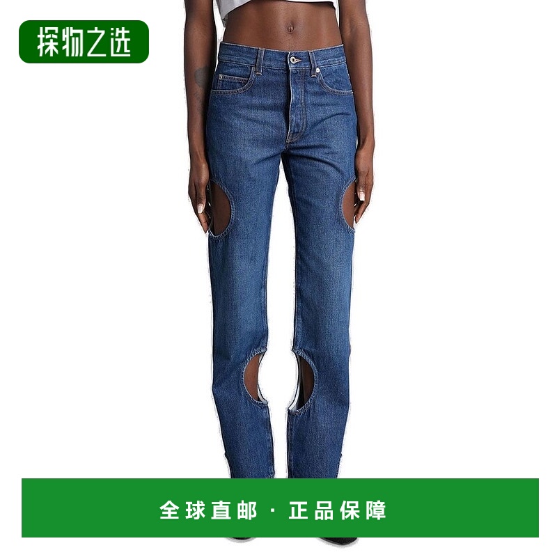 香港直邮off-white 女士 Meteor 鏤空牛仔褲 OWYA06AF25DEN002