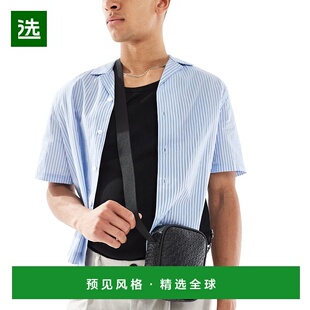 香港直邮ASOS 男士 设计人造皮压花挎包(黑色) black黑色 舒适时