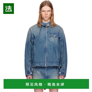 1h可退 香港直邮Random Identities 男士 蓝色 Washed Zipped 牛