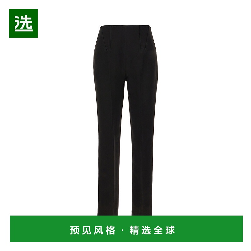 香港直邮Sportmax 斯宝麦斯 女士 黑色醋纤长裤 NETTO003直筒裤