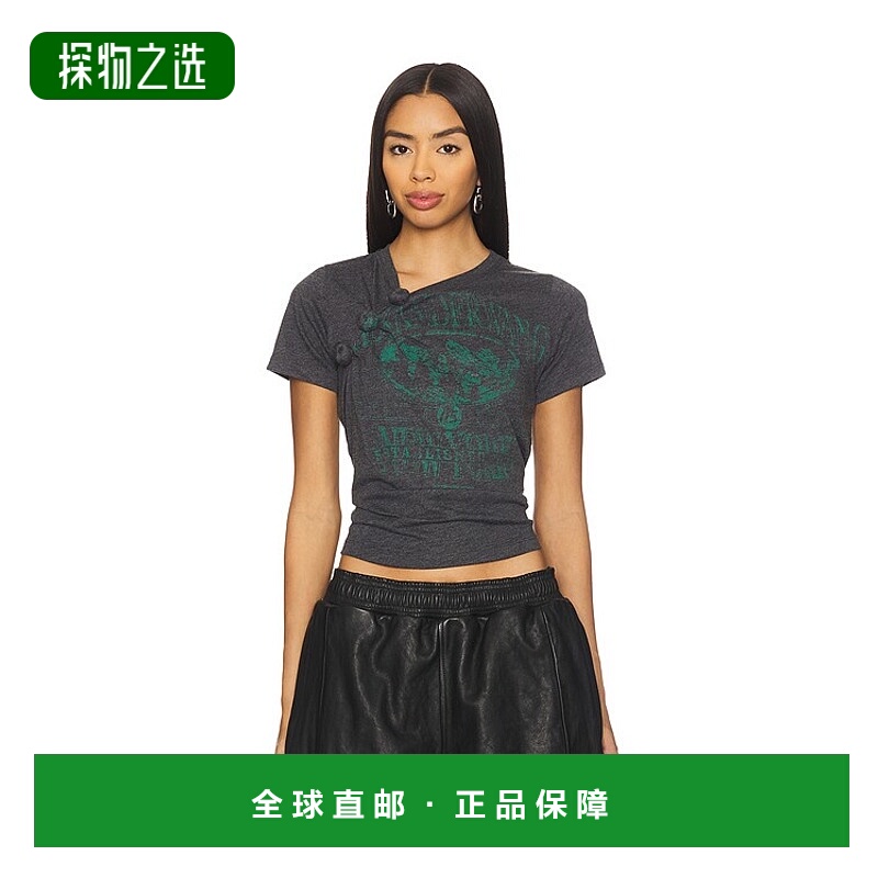 香港直邮Alexander Wang 亚历山大·王 女士 打结印花T恤 4CC4251