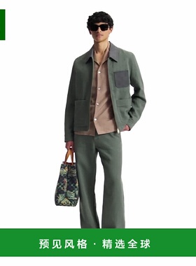 1h可退 欧洲直邮LV路易威登 男士深绿色亚麻工装长裤工装裤休闲裤