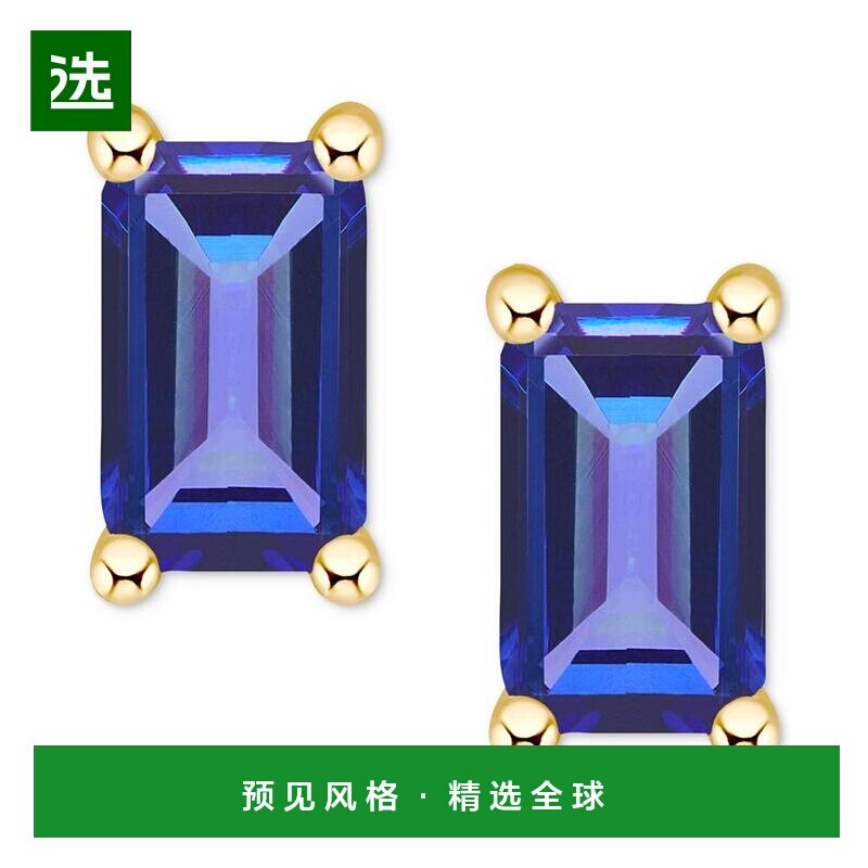 【美国直邮】Macy's|14k 金蓝宝石耳钉（3/4 克拉总重）（还有祖