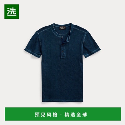 欧洲直邮RalphLauren拉夫劳伦 RRL华夫格针织突尼斯领T恤