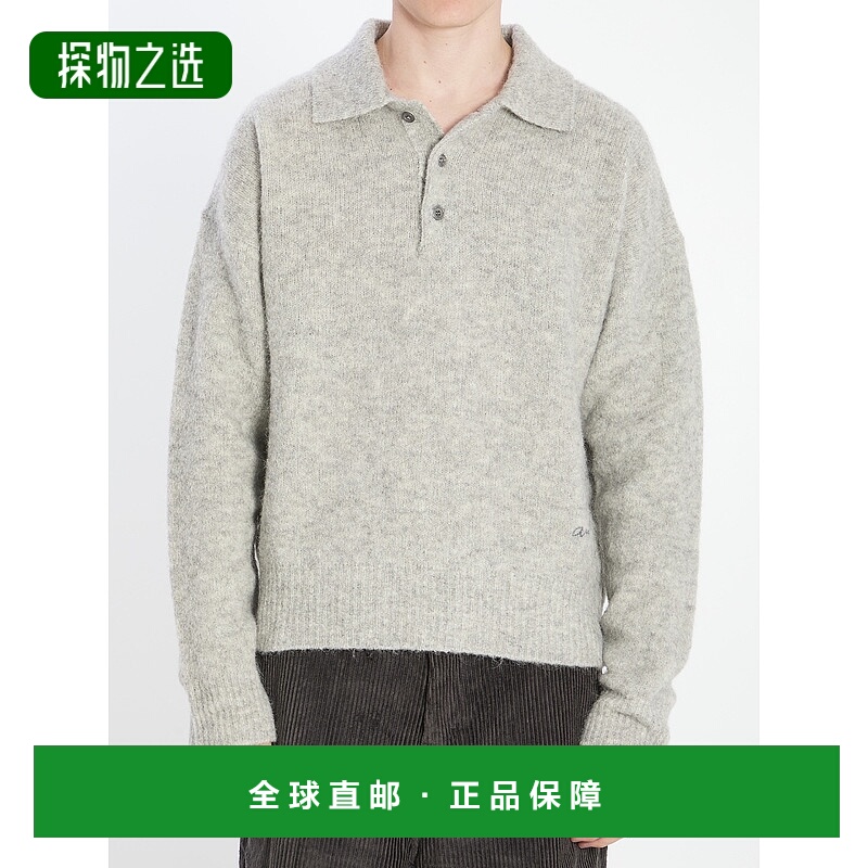 1h可退 欧洲直邮amiparis 男士翻领针织衫时尚男装