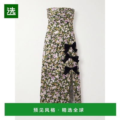 1h可退 香港直邮Kika Vargas 女士 Rosetta 蝴蝶结印花塔夫绸中长