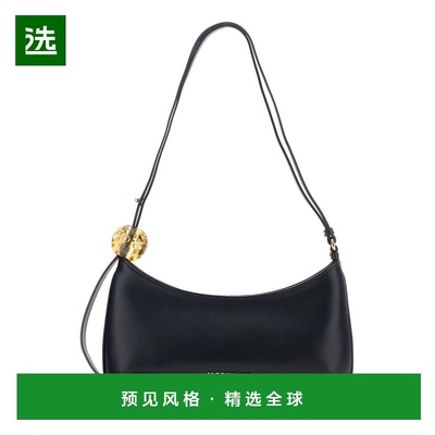 香港直邮Jacquemus 女士 'Le Bisou Perle' 黑色带Logo皮革肩包 B