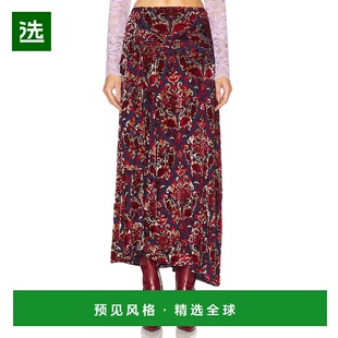 1h可退 香港直邮Rabanne 女士 天鹅绒半身裙 25PJJU035VI0402