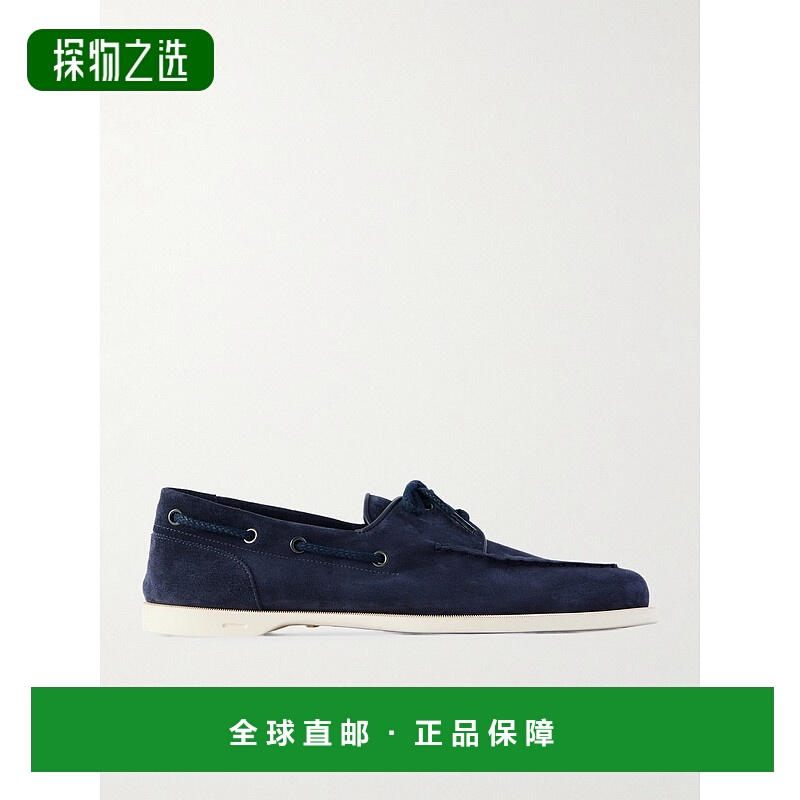 香港直邮1h可退 John Lobb 男士 Foil 绒面革船鞋 B0322FL5A新款