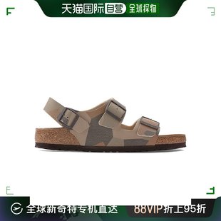 欧洲直邮Birkenstock 男女深色迷彩印花软木皮革凉鞋 23新款