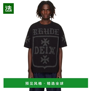 1h可退 香港直邮Rhude 男士 黑色 Deix Shield Oversized T 恤 RH
