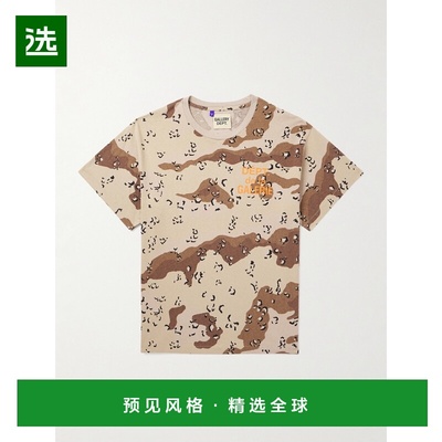 1h可退 香港直邮gallery dept 男士 徽标印花迷彩印花棉针织T恤 F
