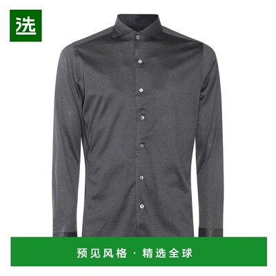 1h可退 香港直邮Canali 康钠丽 男士 灰色棉质衬衫 CSL7056GN0231