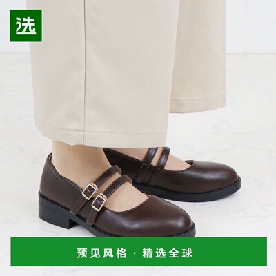 【日本直邮】Aaa?Feminine女士休闲鞋黑色粗跟低跟舒适时尚潮流