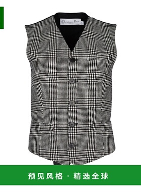 香港直邮Dior 格纹细节马甲 411G02A1376迪奥