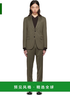 1h可退 香港直邮BOSS 波士 男士 绿色 Slim-Fit Two-Piece 西服套
