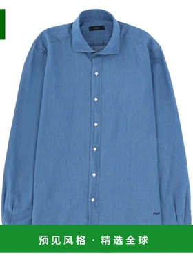 香港直邮FAY 男士衬衫 NCMA152115LMJPU200 SS2026 蓝色 DENIM SH