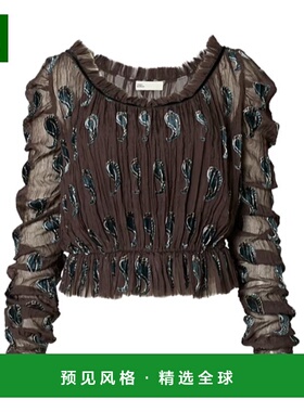 1h可退 香港直邮Tory Burch 褶皱罩衫 176414上衣女装