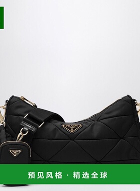 香港直邮Prada 普拉达 女士 RE-NYLON 大号黑色衬垫包包 1BC232B9