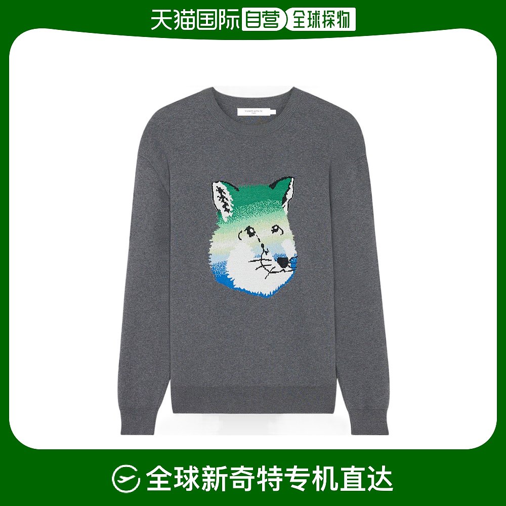 香港直邮maison kitsune 狐狸头嵌花针织衫 km00517kt1078h170