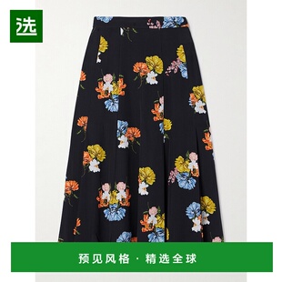 香港直邮EMILIA WICKSTEAD 女士 Kenzie 印花真丝双绉半身裙 PF25