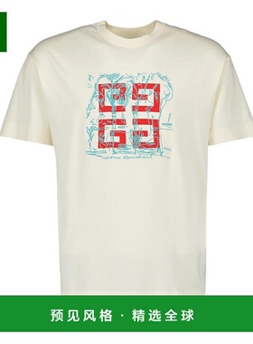 1h可退 香港直邮Givenchy 纪梵希 男士 灰白色 4G Regular Fit T