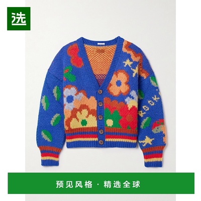 1h可退 香港直邮mother 女士 系扣嵌花羊驼毛混纺针织开衫 811061