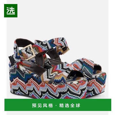 香港直邮MISSONI 米索尼 女士 Julia Raschel 金银线防水台凉鞋