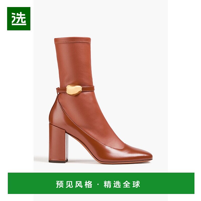 1h可退 香港直邮ZIMMERMANN 女士 Eliot sock 上光拉伸纹皮革靴子