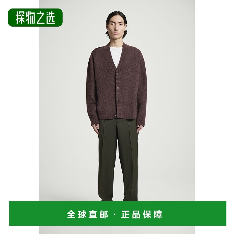 欧洲直邮COS 男士深卡其色羊毛休闲裤新款阔腿裤直筒裤