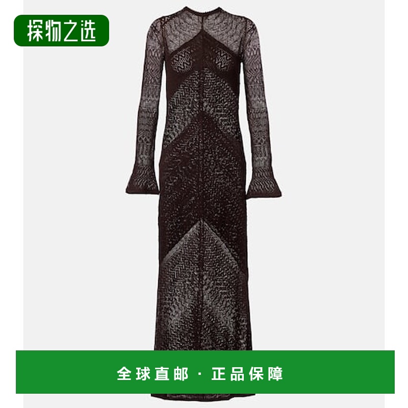 1h可退 香港直邮Staud 女士 Vera 针织露背长款连衣裙 brown棕色