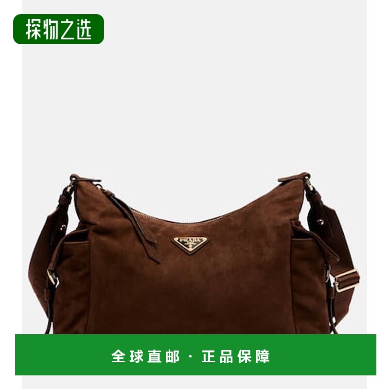 香港直邮Prada 普拉达 女士 Explore 大号绒面革肩包斜挎包手提包