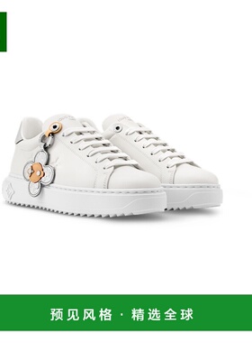 1h可退 欧洲直邮LV路易威登 Time Out女士白色小牛皮老花图案运动