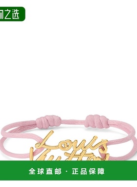 欧洲直邮LV路易威登 Script系列女士玫瑰粉织物手写体logo手