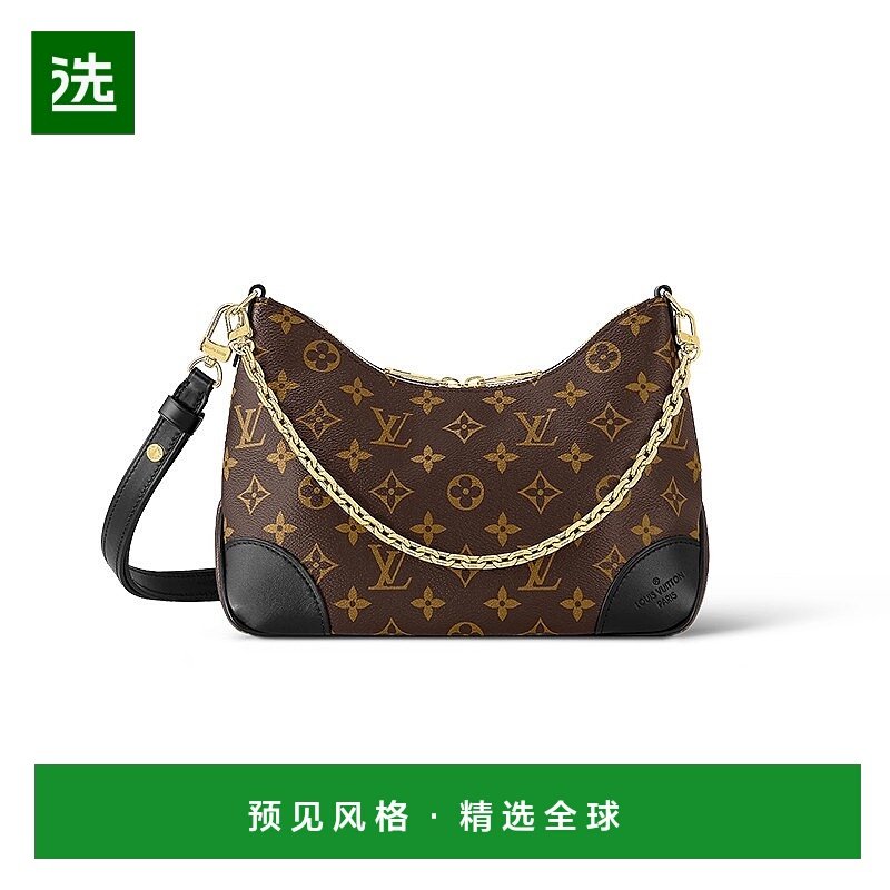 1h可退 欧洲直邮LouisVuitton路易威登女士棕色帆布老花牛皮牛角