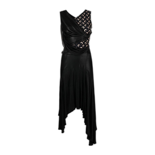 香港直邮Marine Serre 不对称下摆连衣裙 WDR243RJER0015拼接