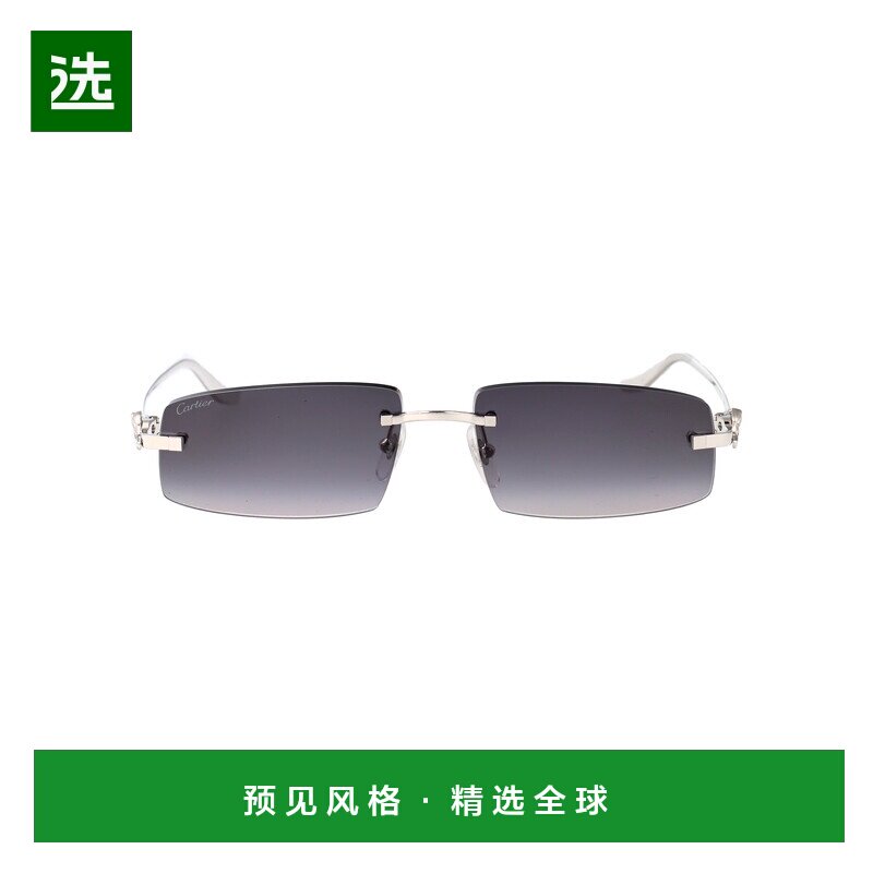 香港直邮CARTIER 男士眼镜 CT0505S002 CO 黑色 几何框太阳镜