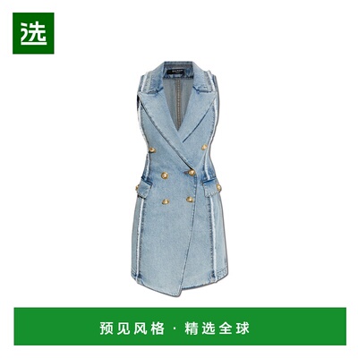 香港直邮Balmain 无袖牛仔连衣裙 EF0R5111DF75