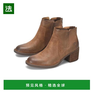 1h可退 【美国直邮】Born Reece 女士时装靴 低跟圆头靴子 全粒面